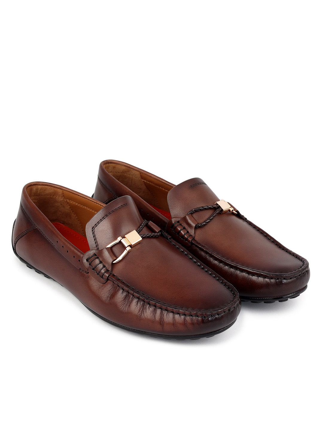 Brown Metal Bit Moccasins
