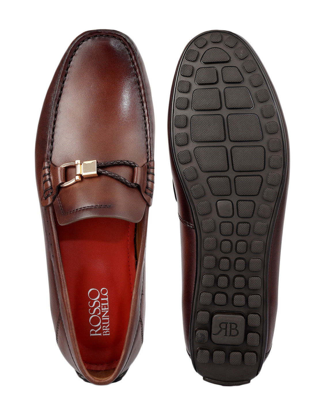Brown Metal Bit Moccasins