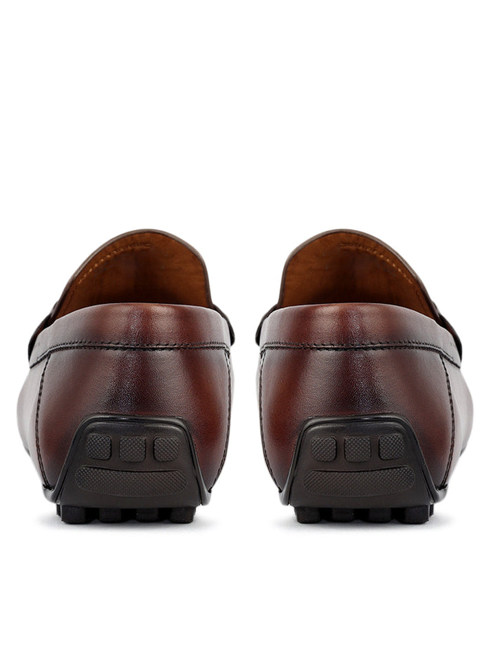 Brown Metal Bit Moccasins