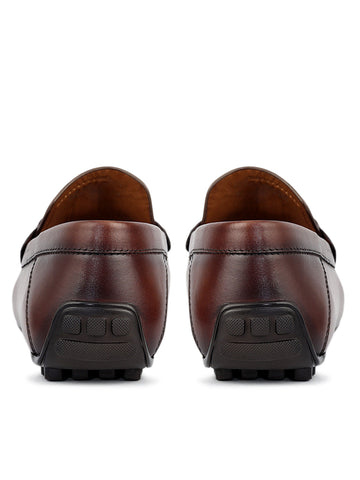 Brown Metal Bit Moccasins