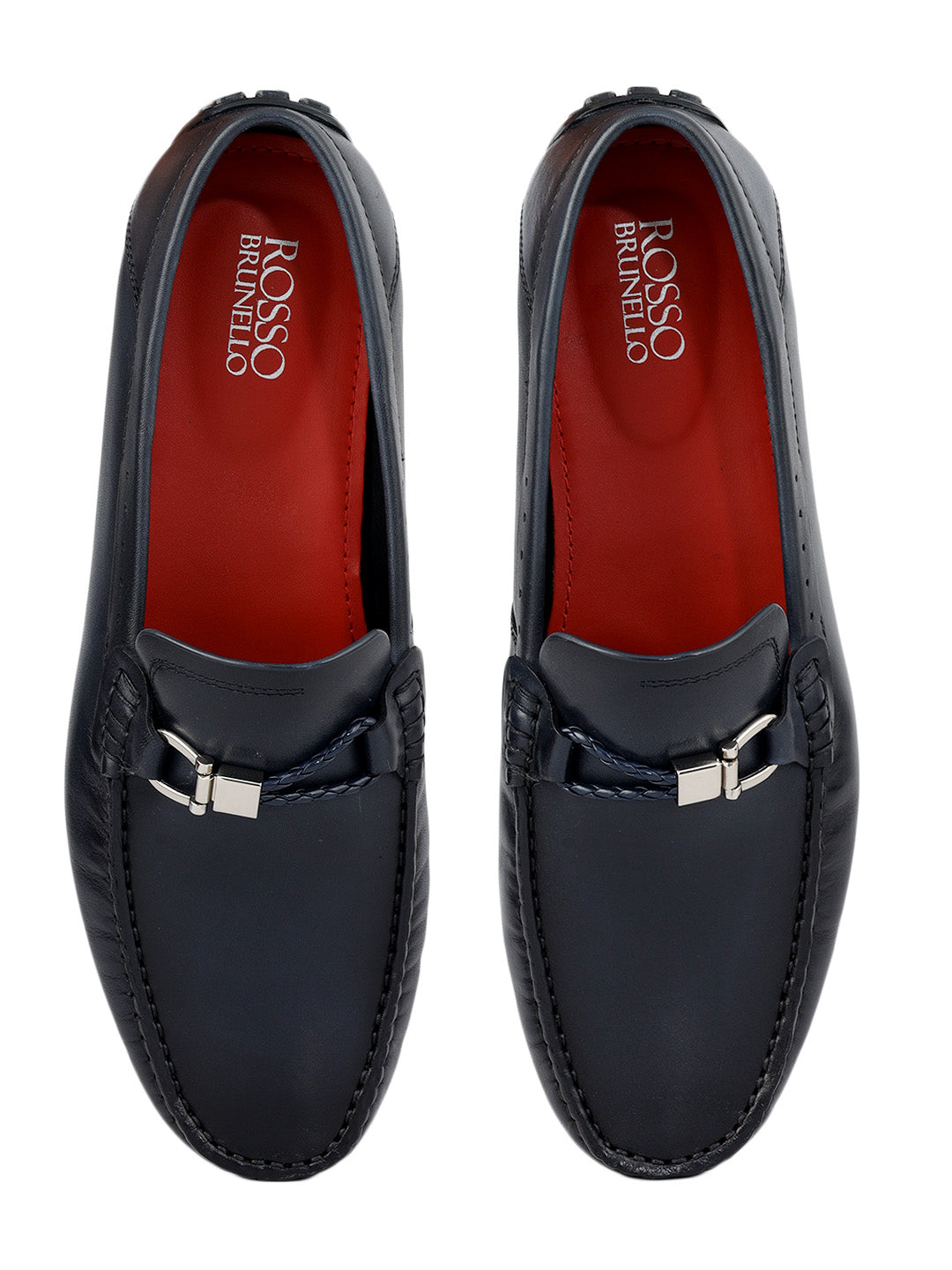 Blue Metal Bit Moccasins