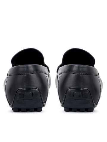 Blue Metal Bit Moccasins