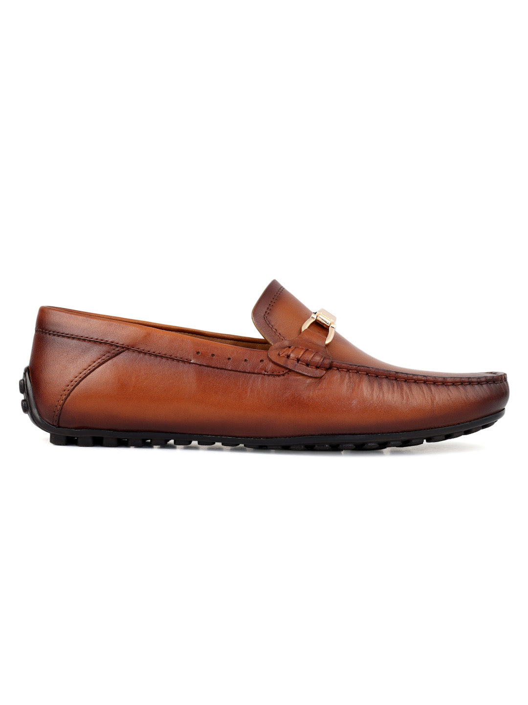 Tan Metal Bit Moccasins