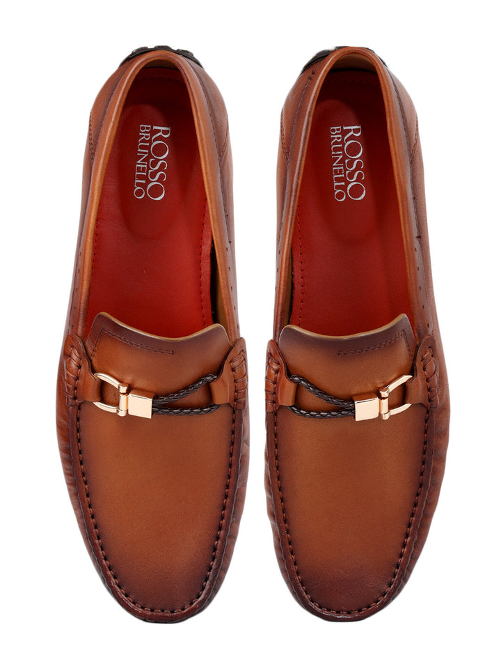 Tan Metal Bit Moccasins