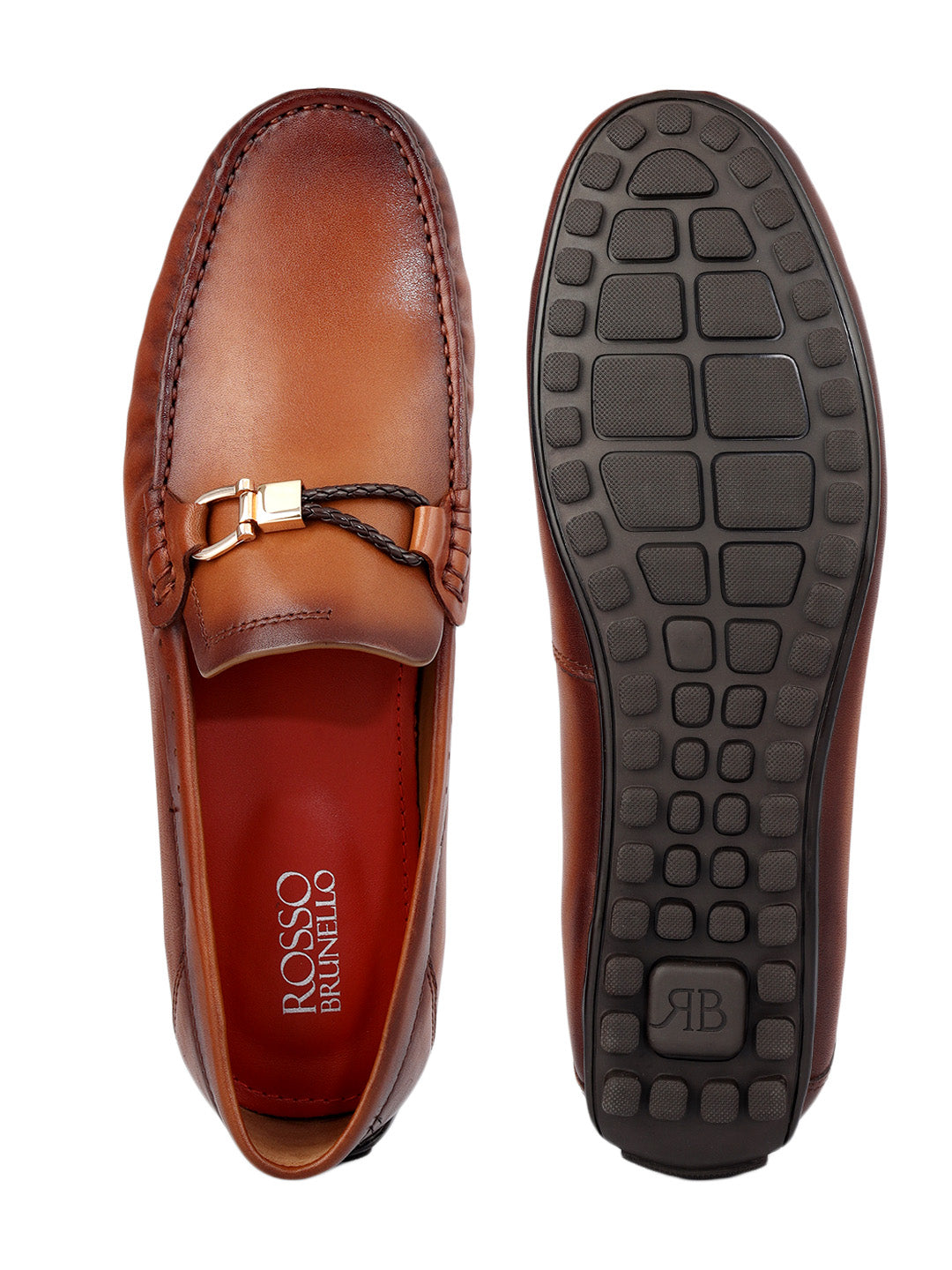Tan Metal Bit Moccasins