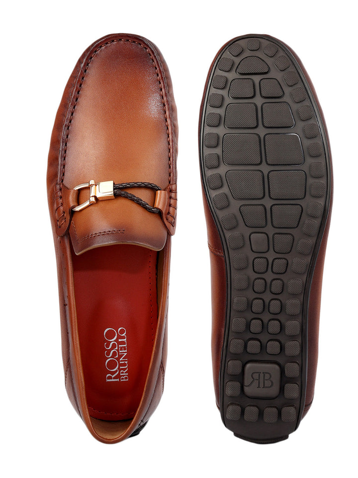 Tan Metal Bit Moccasins