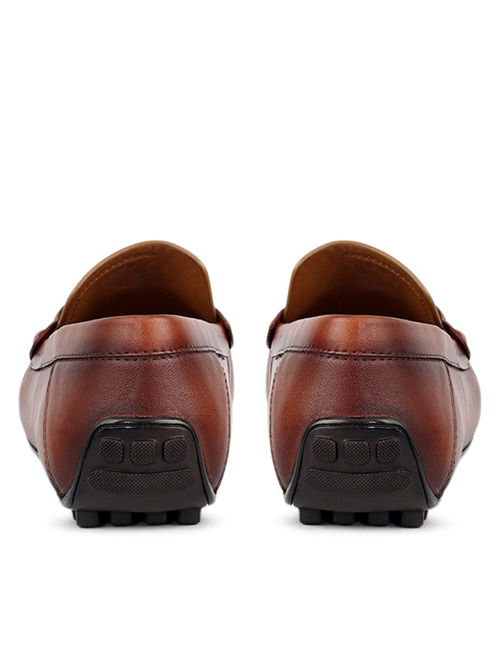 Tan Metal Bit Moccasins