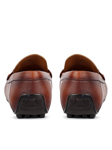 Tan Metal Bit Moccasins