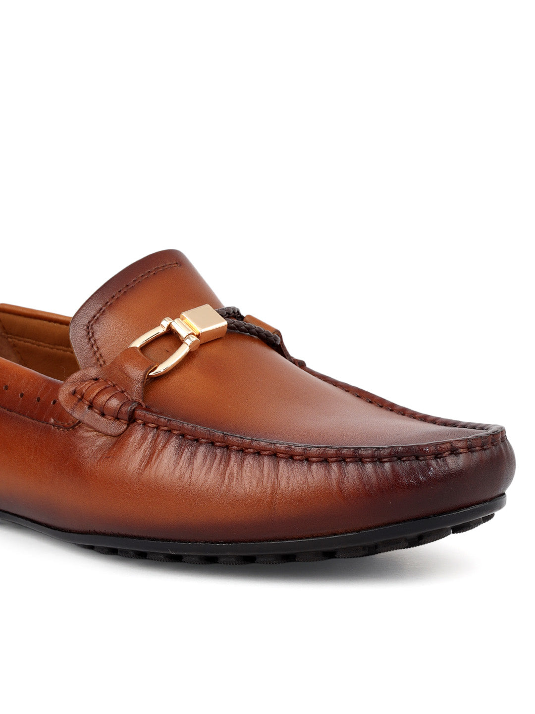 Tan Metal Bit Moccasins