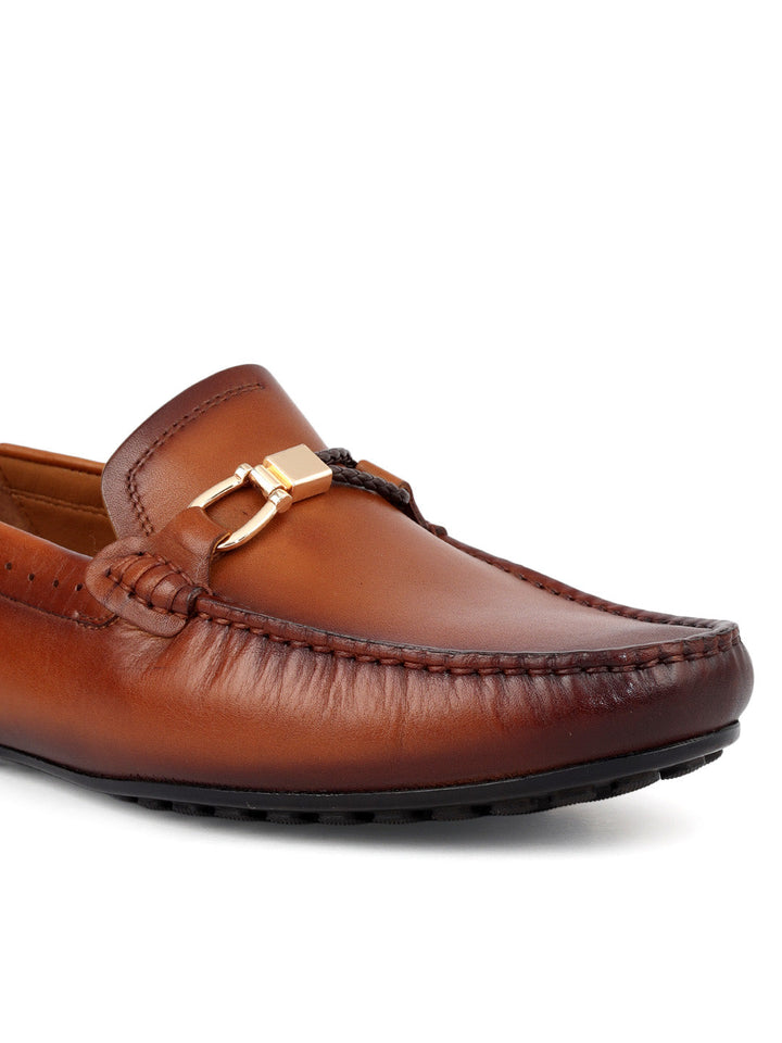 Tan Metal Bit Moccasins
