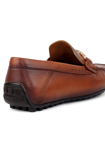 Tan Metal Bit Moccasins