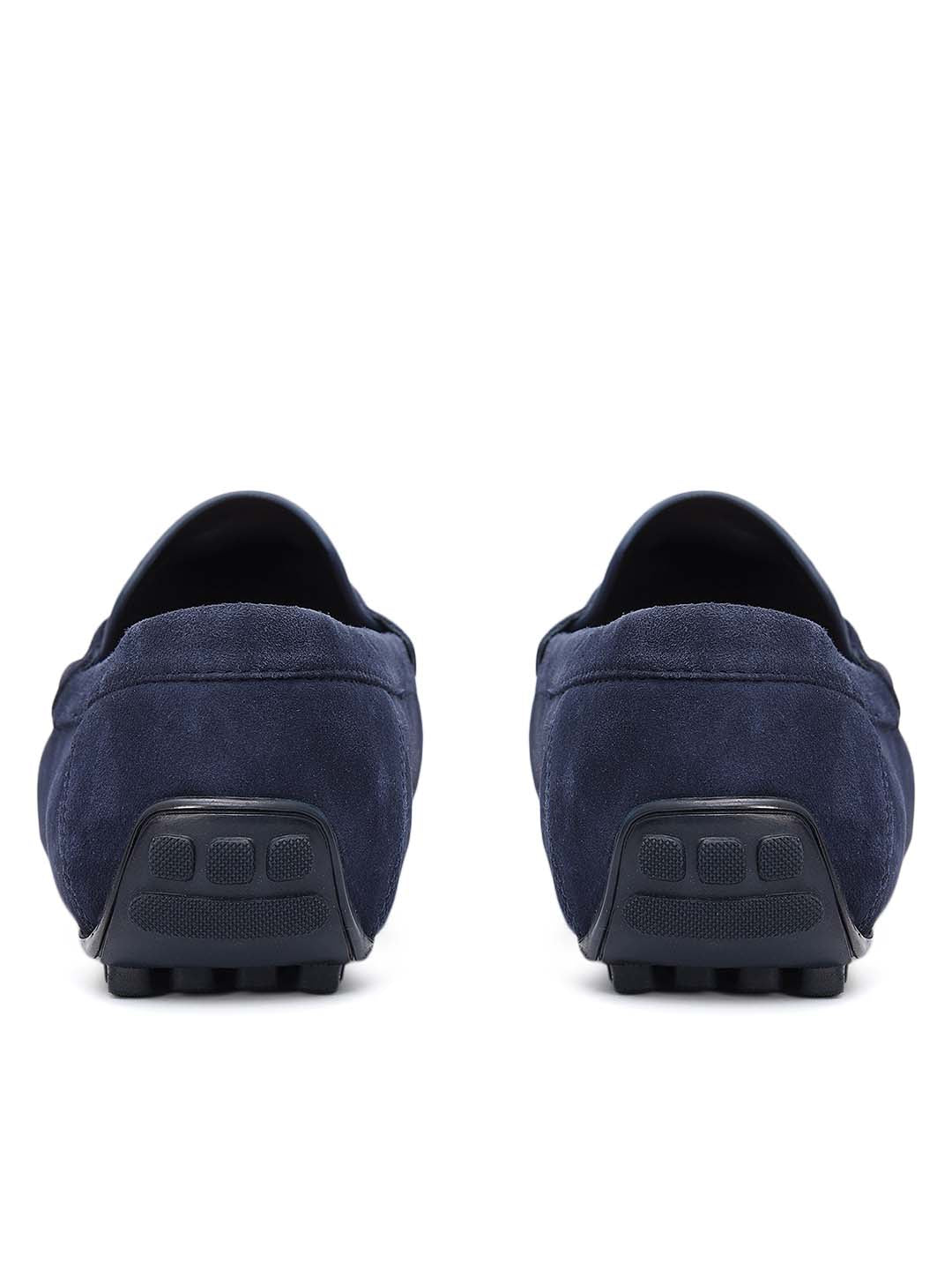 Blue Suede Leather Moccasins