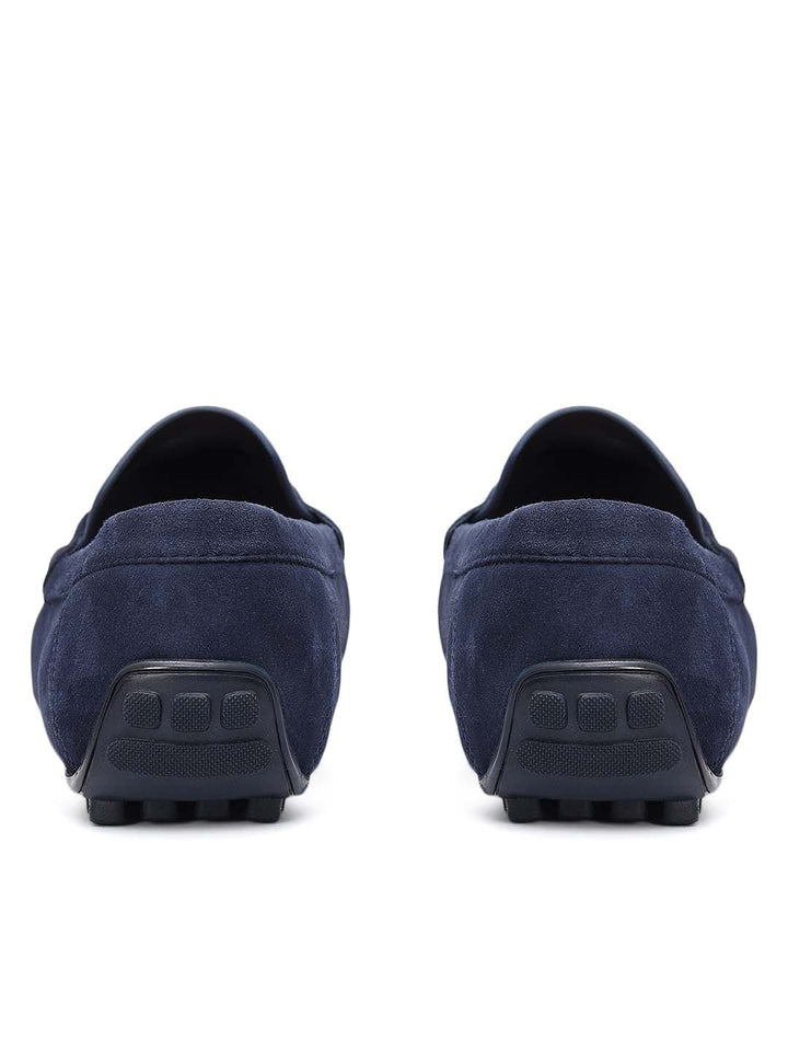 Blue Suede Leather Moccasins