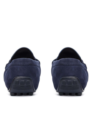 Blue Suede Leather Moccasins