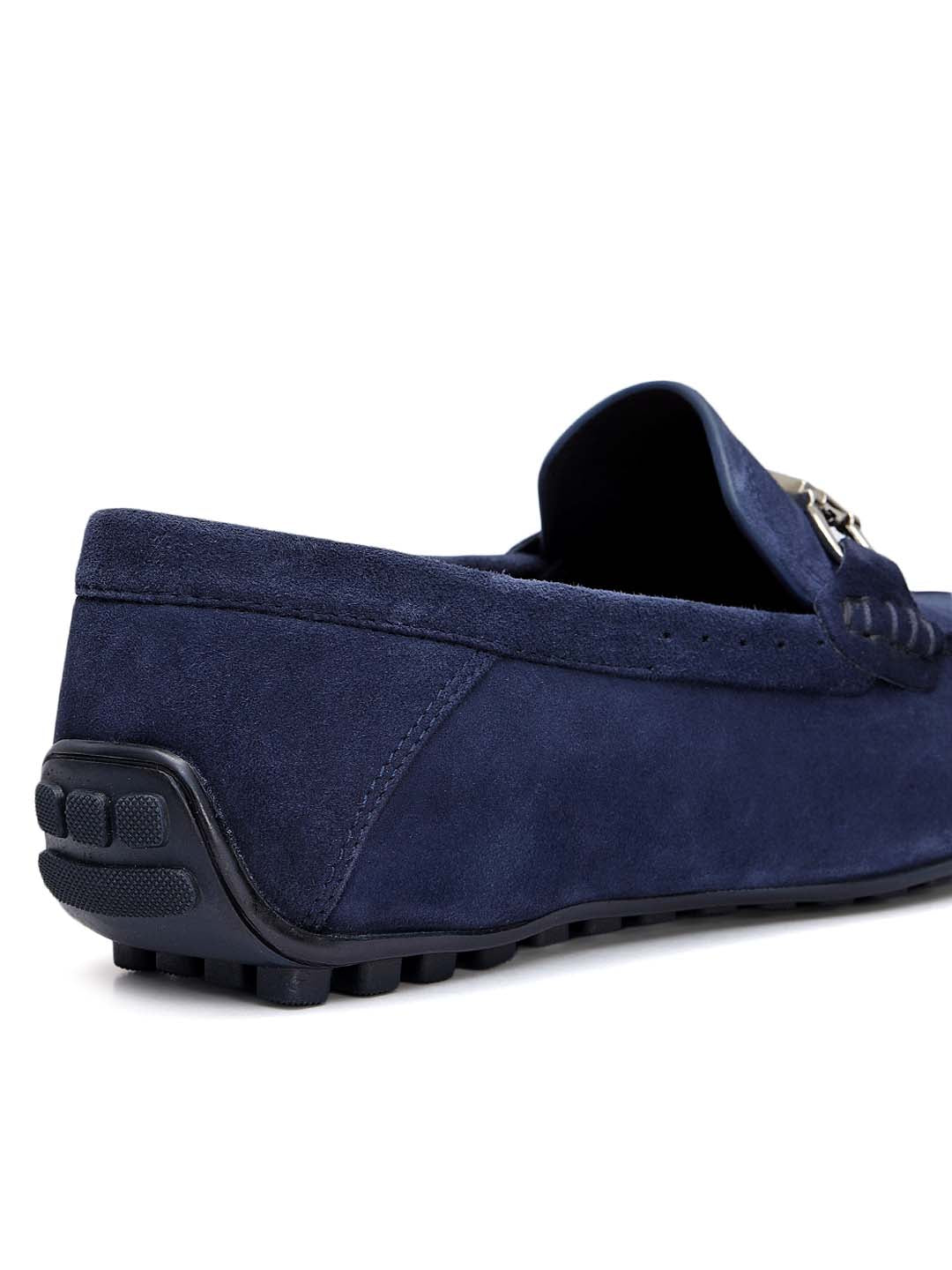 Blue Suede Leather Moccasins