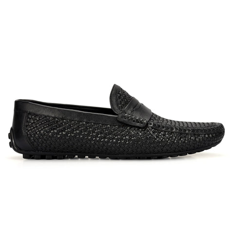 Black Mat Textured Moccasins