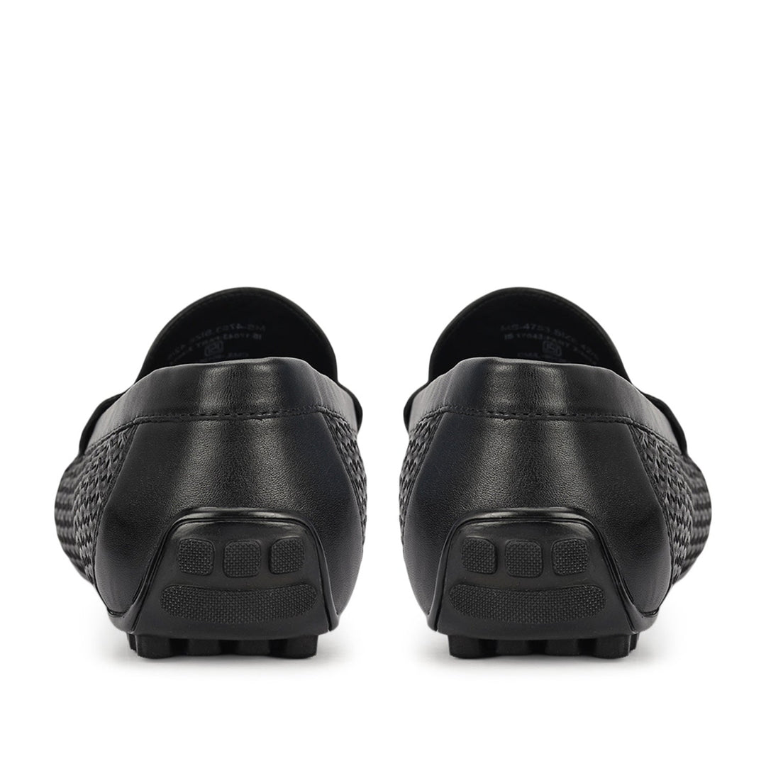 Black Mat Textured Moccasins