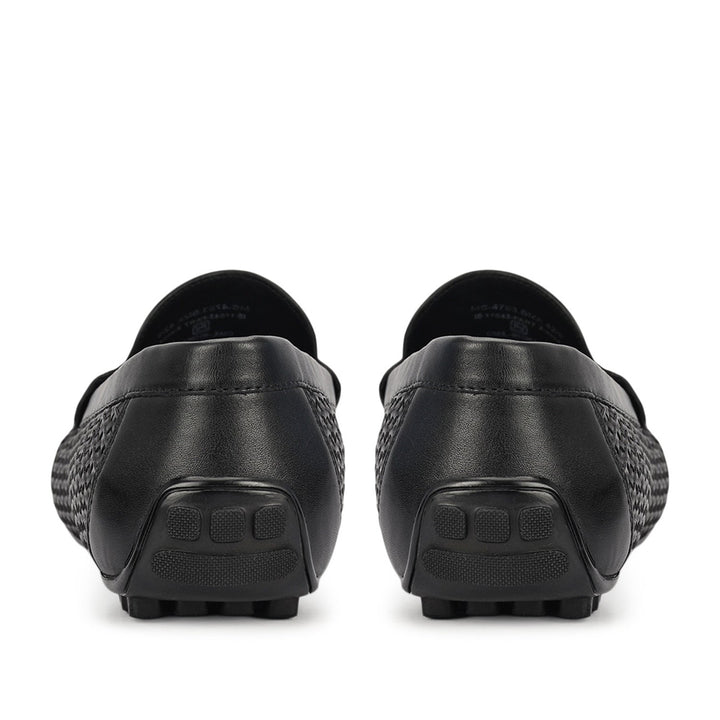 Black Mat Textured Moccasins