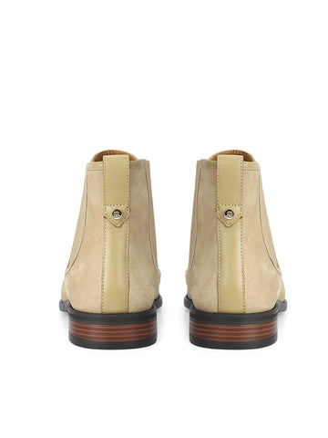 Beige Suede Leather Boots