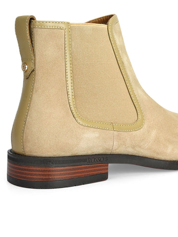 Beige Suede Leather Boots
