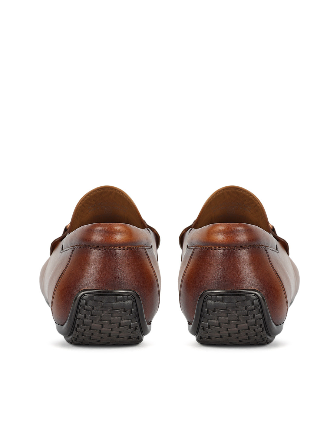 Tan Leather Moccasins With Buckle