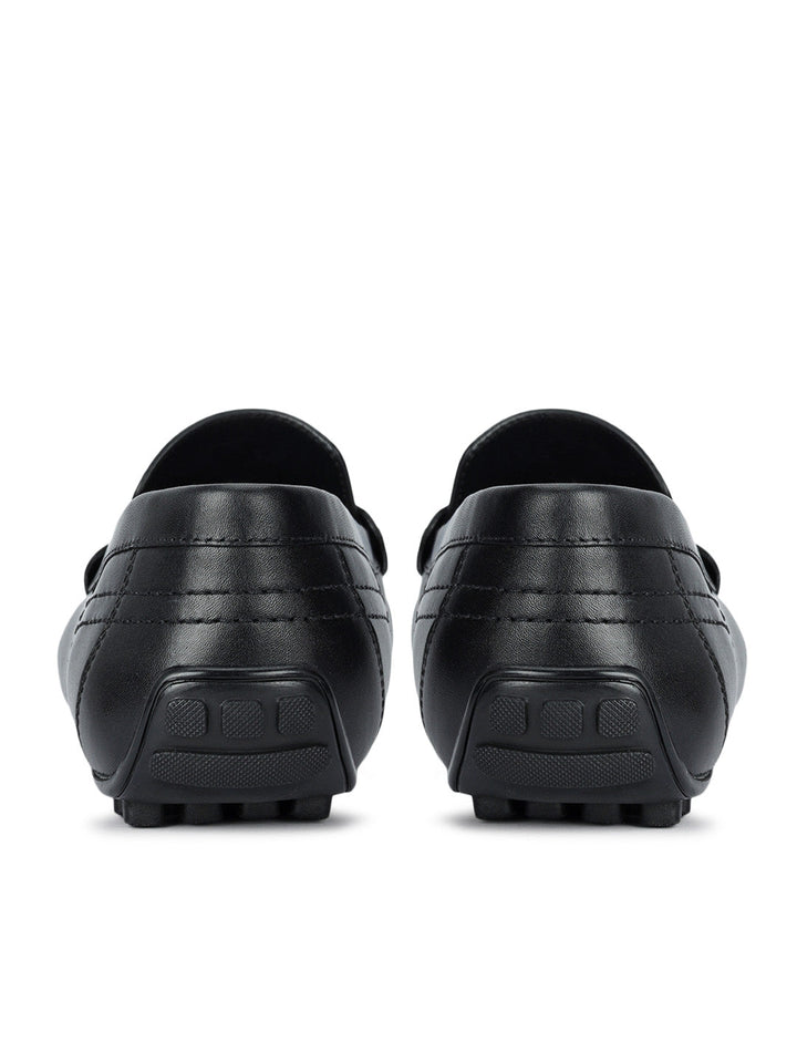 Black Leather Moccasins With Tassels