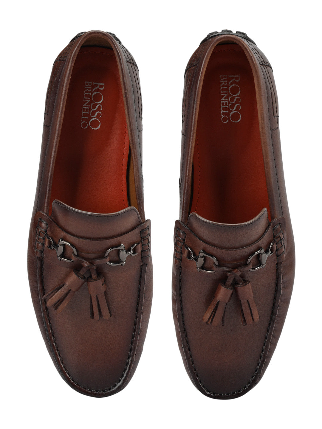 Brown Leather Moccasins With Tassels