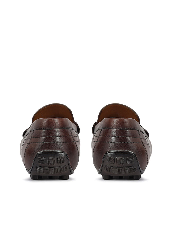 Brown Leather Moccasins With Tassels