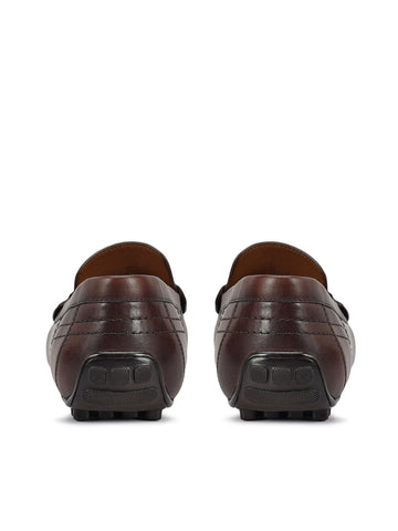 Brown Leather Moccasins With Tassels