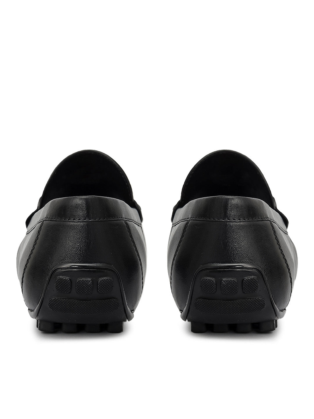 Black Croco Textured Moccasins