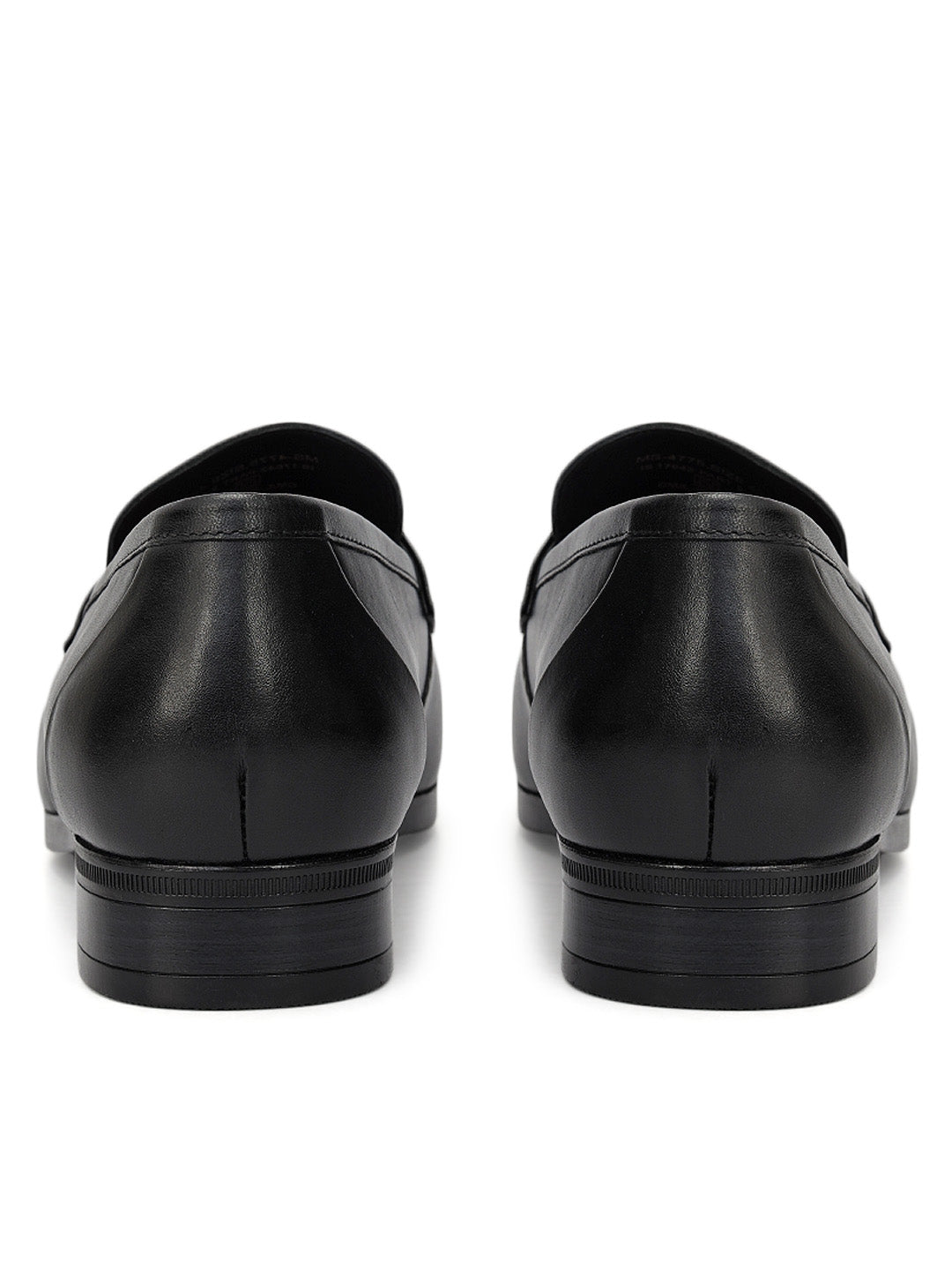 Black Leather Loafers With Panel