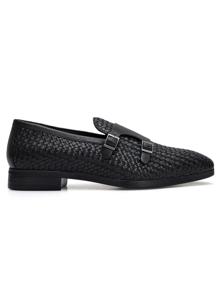 Black Mat Textured Monk Straps