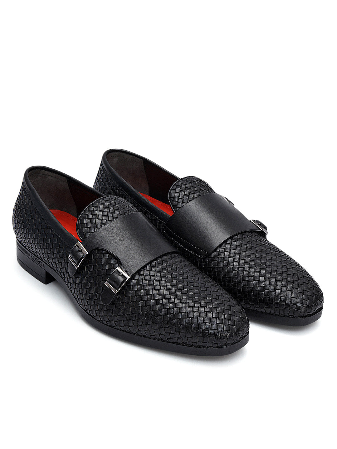 Black Mat Textured Monk Straps