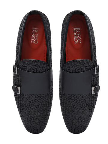 Black Mat Textured Monk Straps
