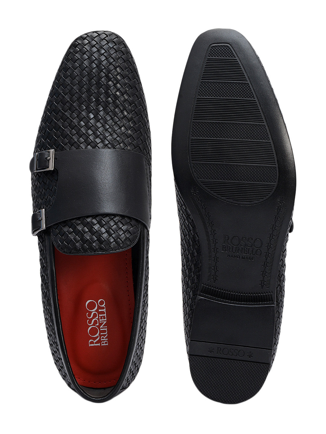 Black Mat Textured Monk Straps