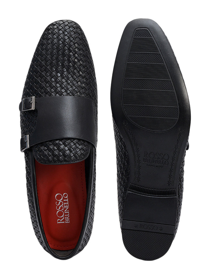 Black Mat Textured Monk Straps
