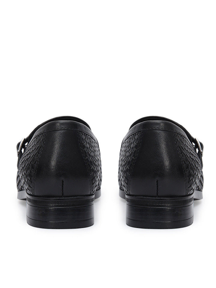 Black Mat Textured Monk Straps