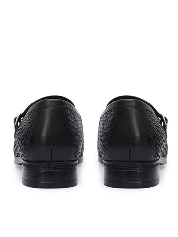 Black Mat Textured Monk Straps