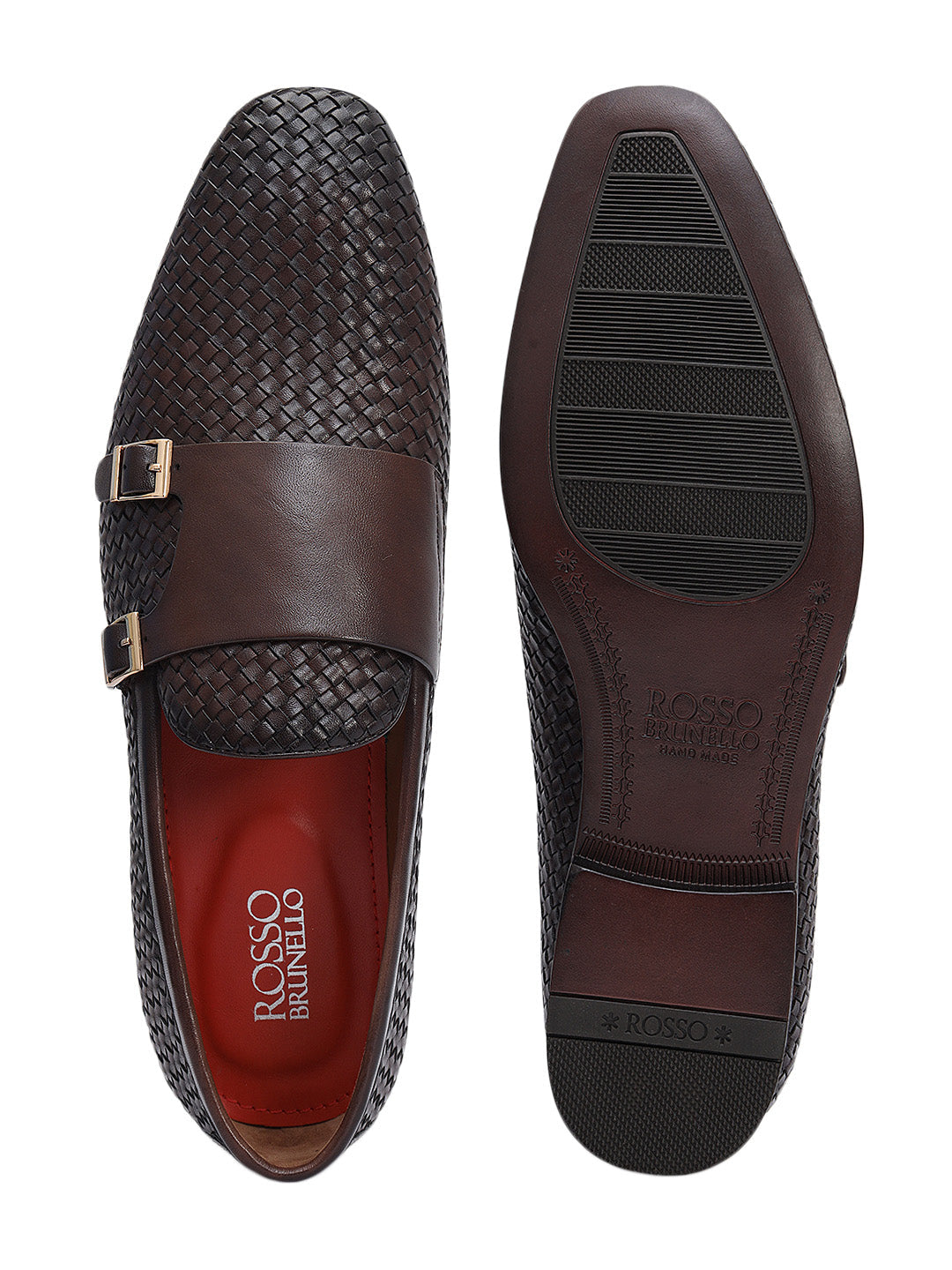 Brown Mat Textured Monk Straps