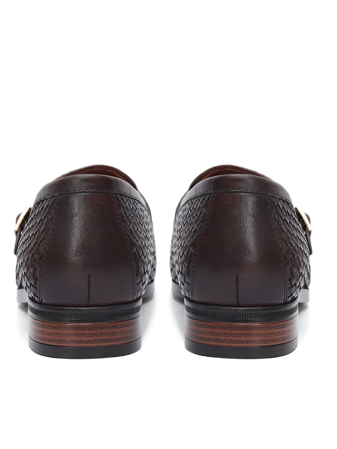 Brown Mat Textured Monk Straps