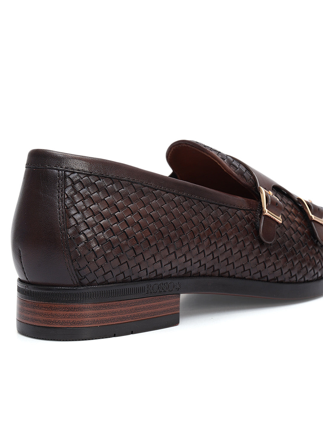 Brown Mat Textured Monk Straps