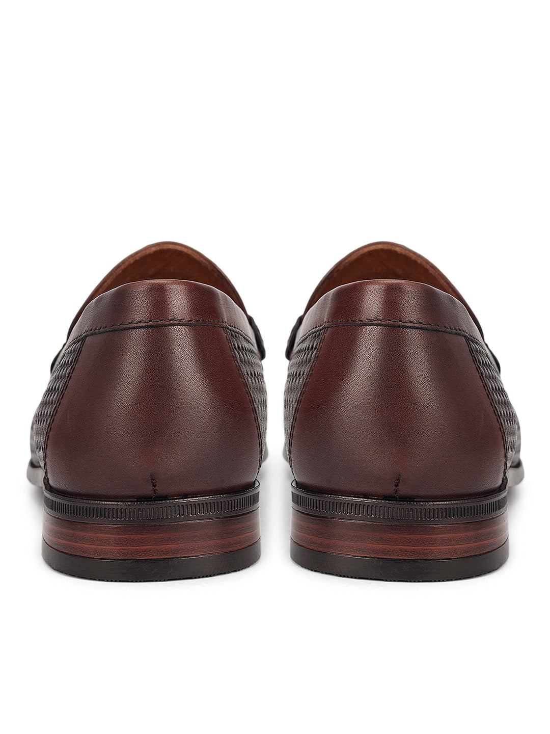 Brown Woven Leather Loafers