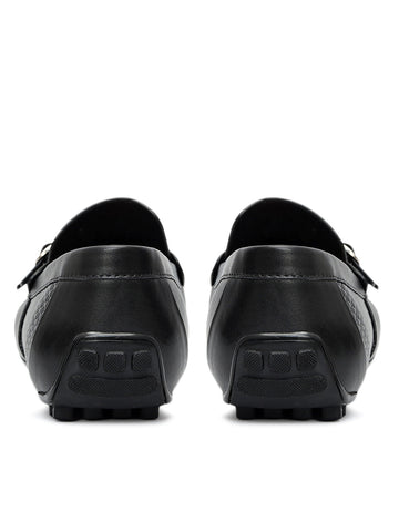 Black Monk Strap Style Moccasins