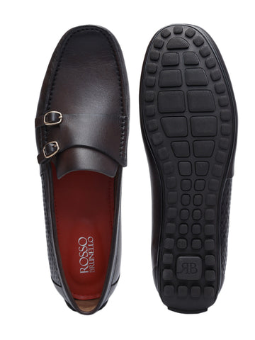 Brown Monk Strap Style Moccasins