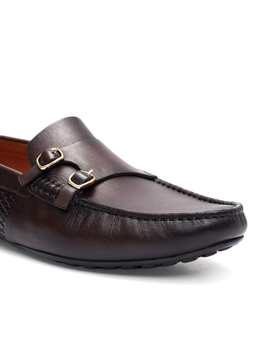 Brown Monk Strap Style Moccasins