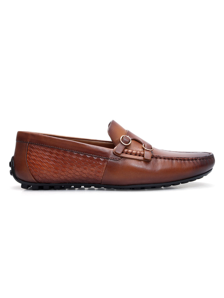 Tan Monk Strap Style Moccasins