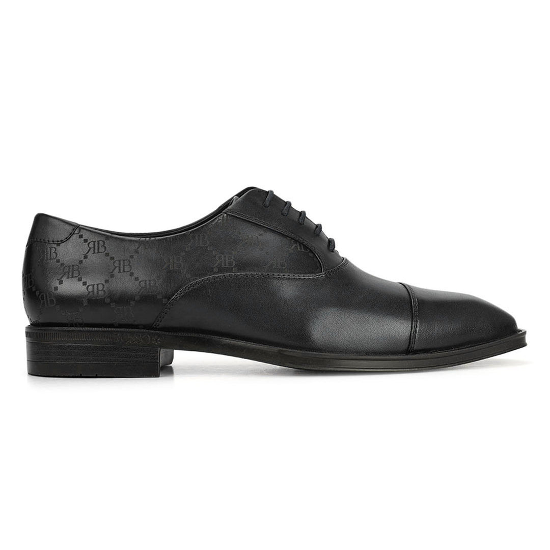 Black Monogram Leather Lace Ups
