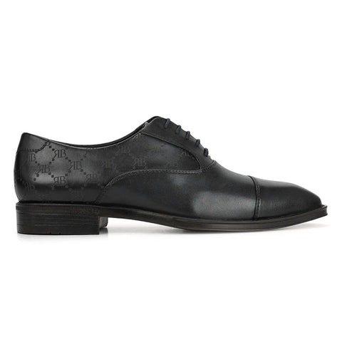 Black Monogram Leather Lace Ups
