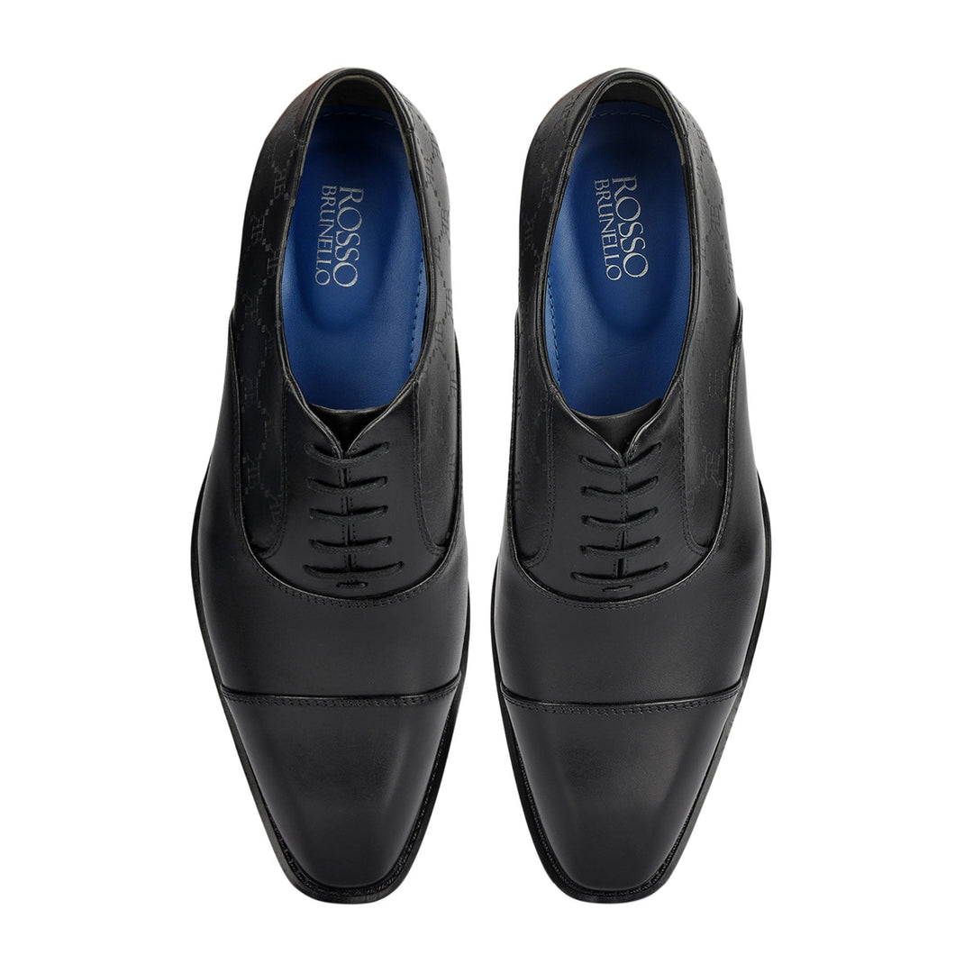 Black Monogram Leather Lace Ups