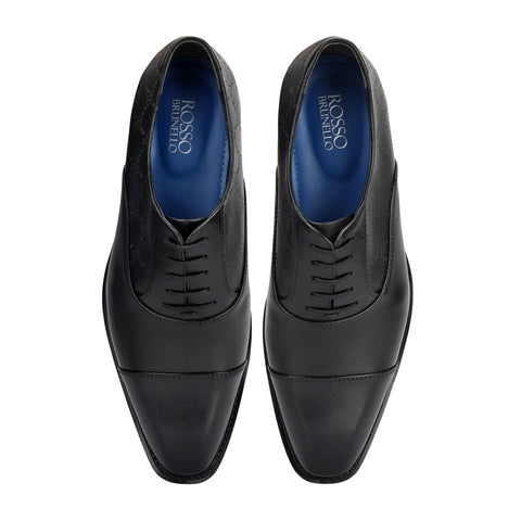 Black Monogram Leather Lace Ups